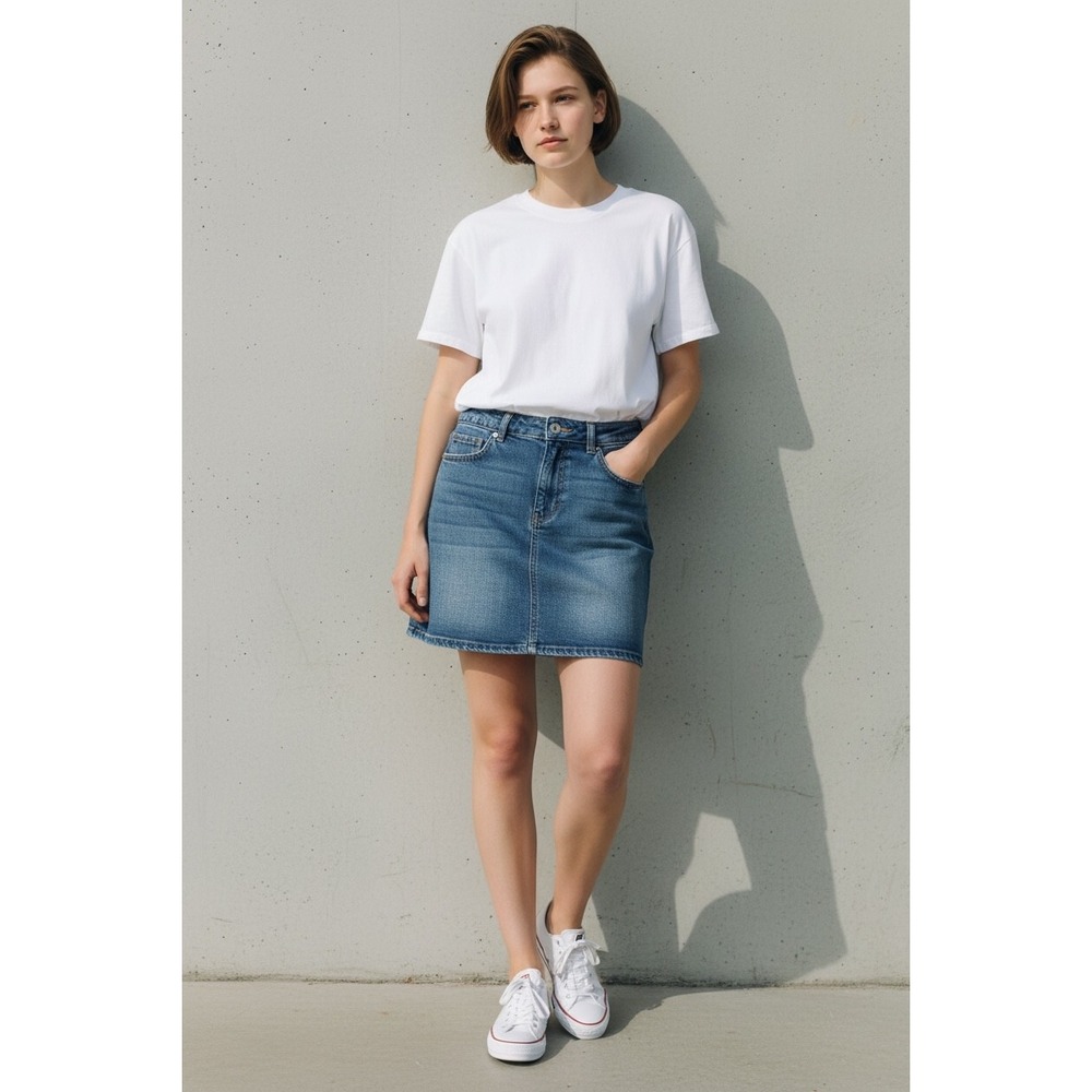 Classic Blue Denim Mini Skirt - Women